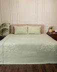 Mint Green Bed Cover Cotton Slub