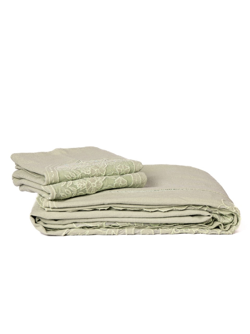 Mint Green Bed Cover Cotton Slub