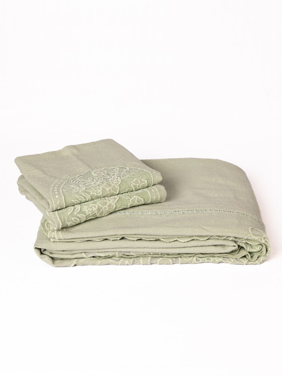 Mint Green Bed Cover Cotton Slub