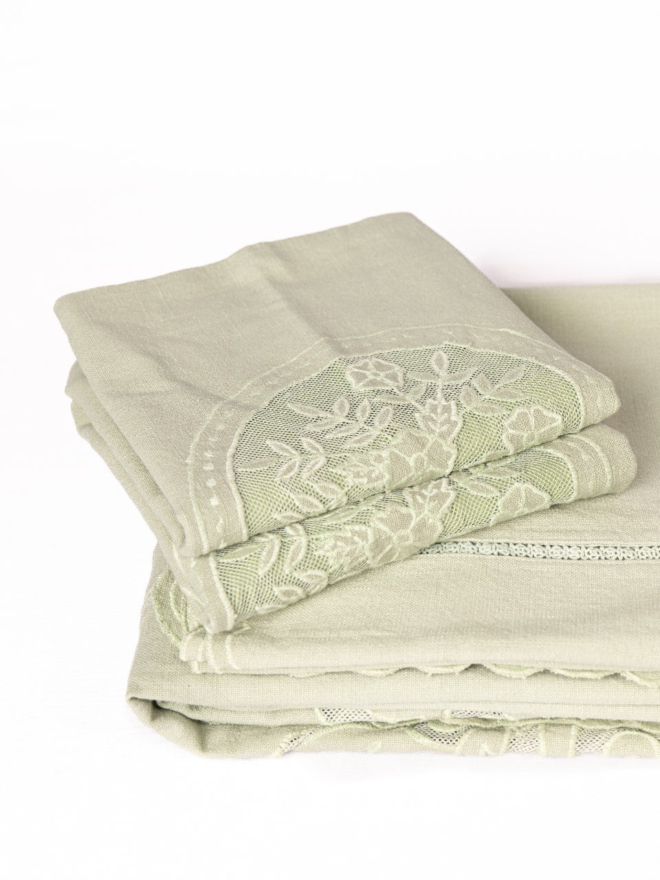 Mint Green Bed Cover Cotton Slub