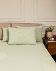 Mint Green Bed Cover Cotton Slub