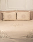 Light Beige Bed Cover Cotton Slub