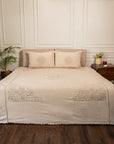 Light Beige Bed Cover Cotton Slub