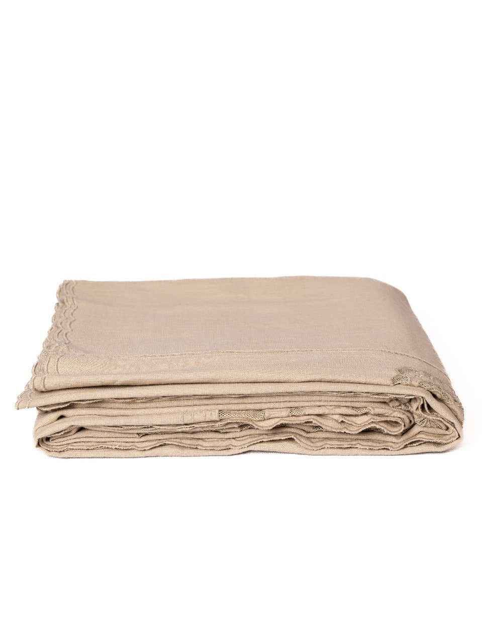 Light Beige Bed Cover Cotton Slub