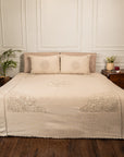 Light Beige Bed Cover Cotton Slub