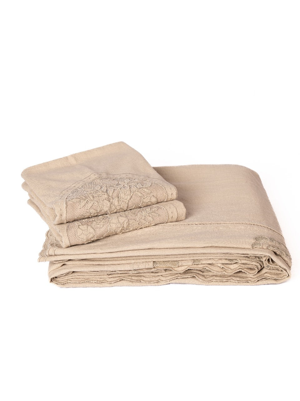 Light Beige Bed Cover Cotton Slub